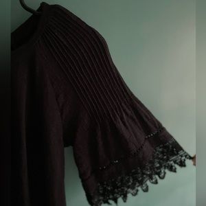 Anthropologie Black Wide Sleeve Blouse, Size XS